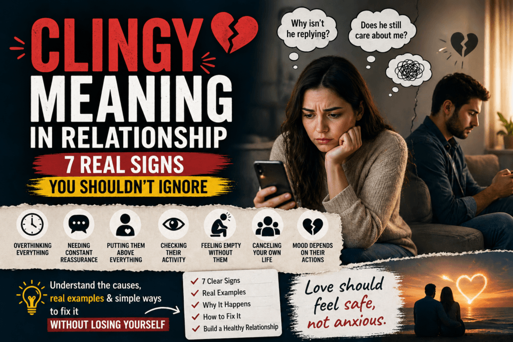 Couple showing clingy behavior explaining clingy meaning in relationship