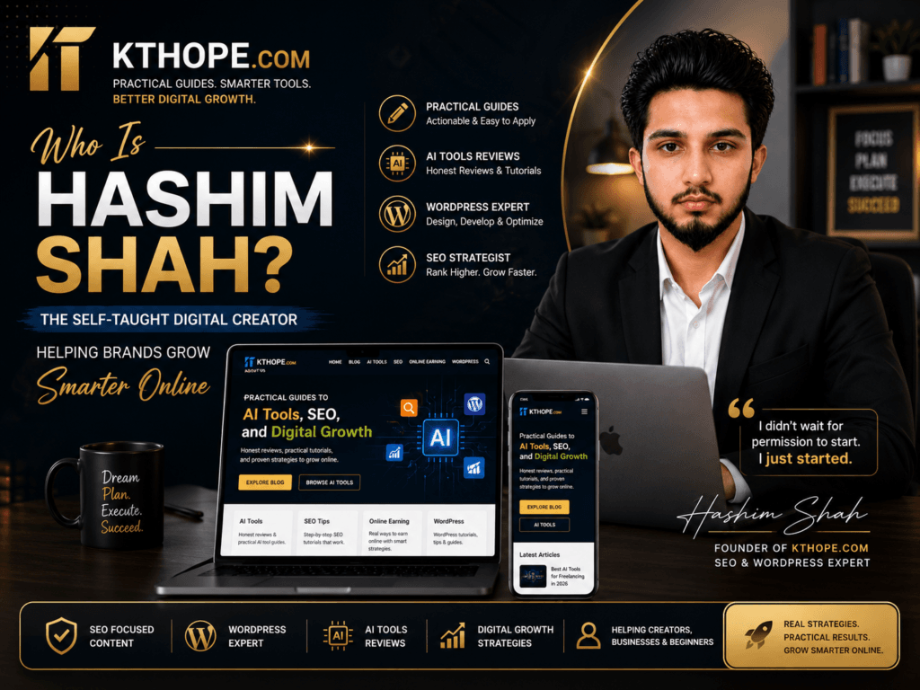Hashim Shah — SEO and WordPress Expert, Founder of KT Hope, helping brands grow smarter online